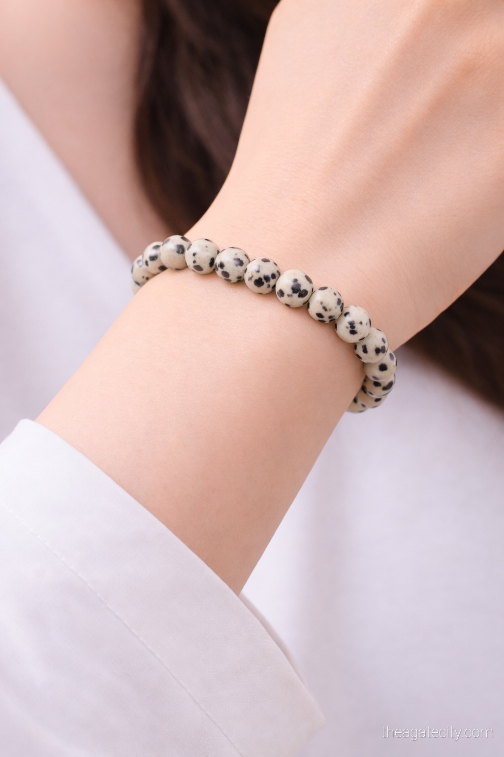 Natural Dalmatian Jasper Beads Bracelet - 1