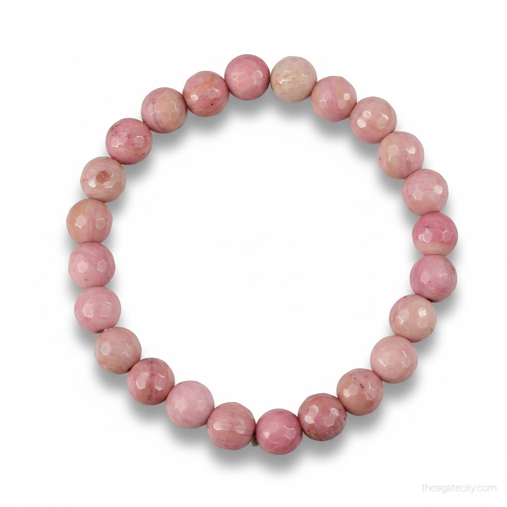 Natural Rhodochrosite Stone 8 Mm Size Bracelet - 1