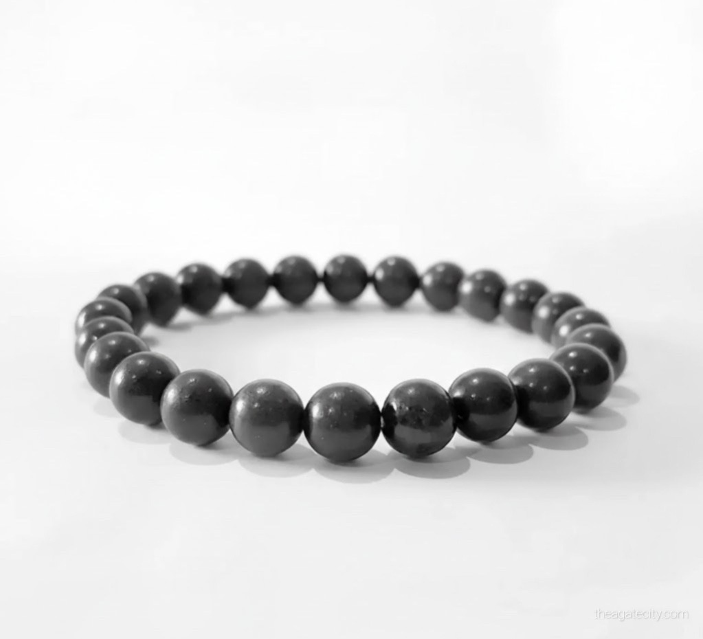 Natural Shungite Stone Beads 8 Mm Size Bracelet - 1