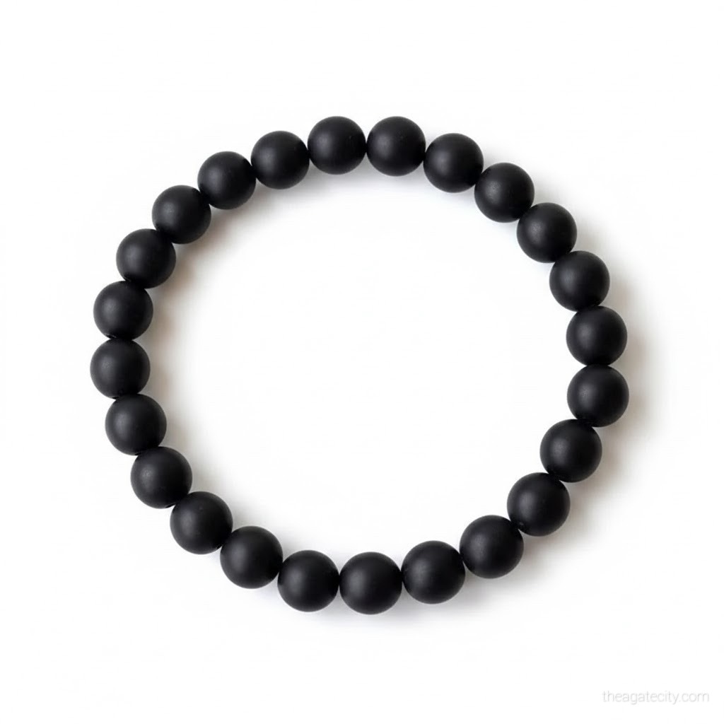 Natural Shungite Stone Beads 8 Mm Size Bracelet - 2