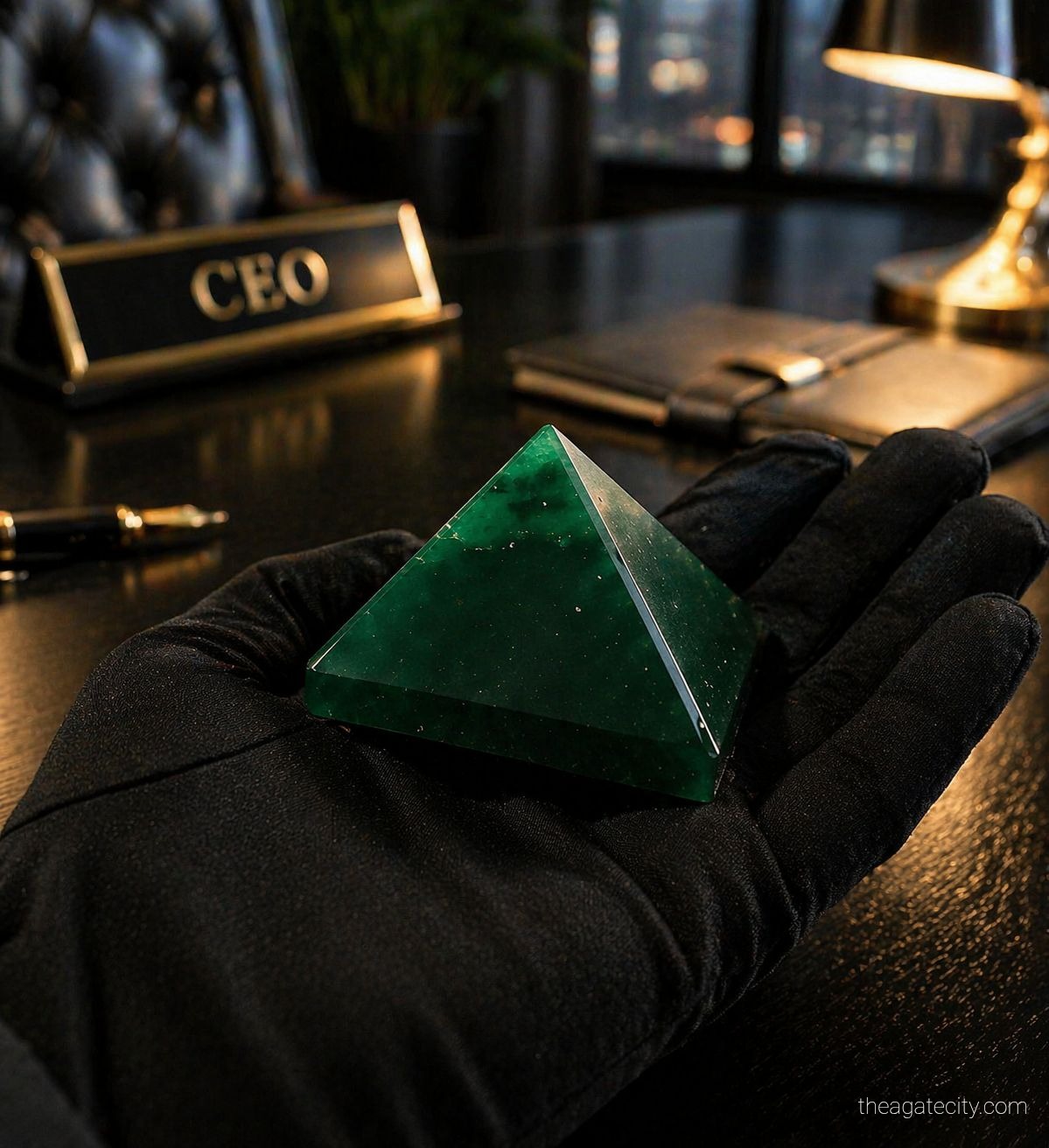 Green jade Pyramid  - 2
