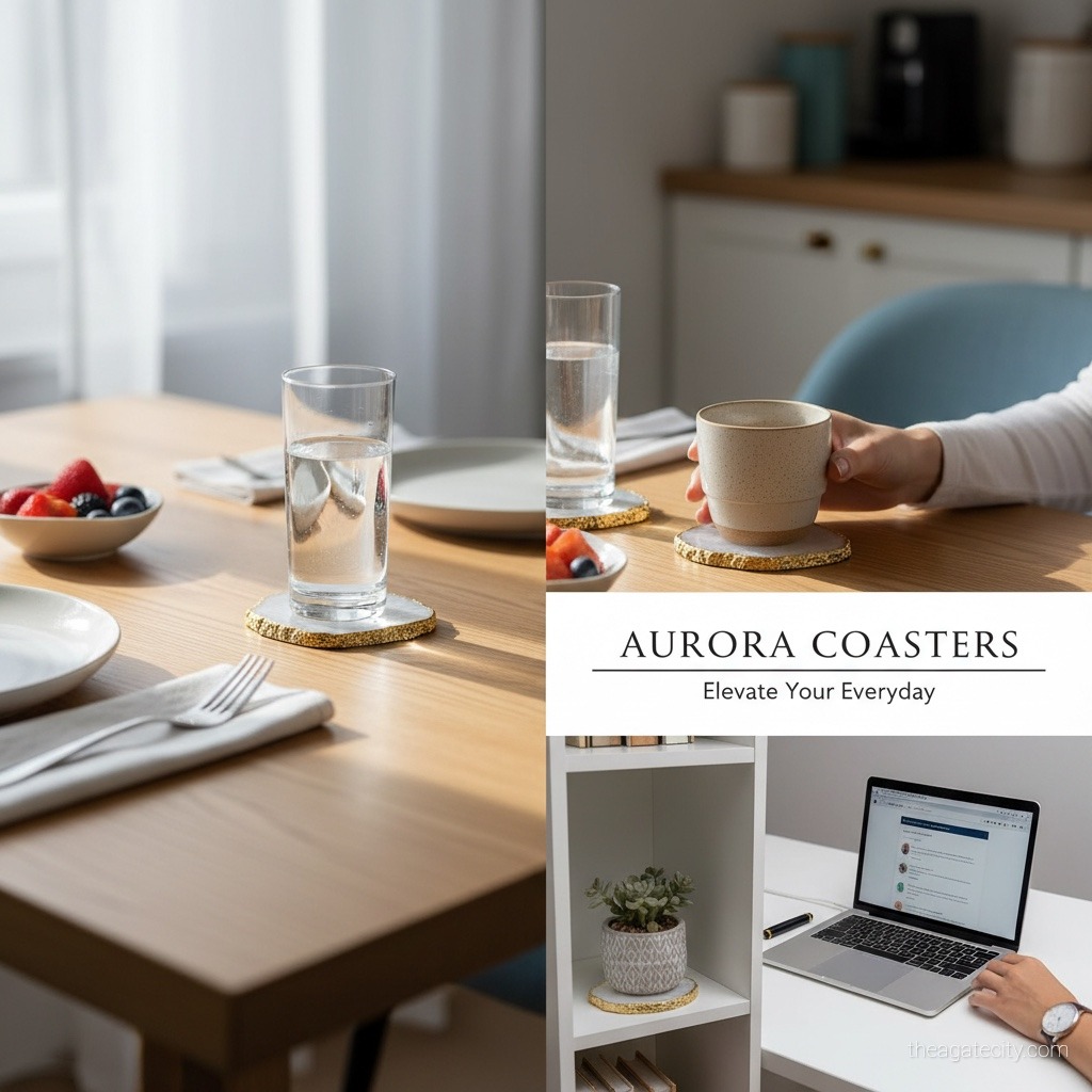 White Coster Set | Modern Home Decor | House Warming Gift - 3