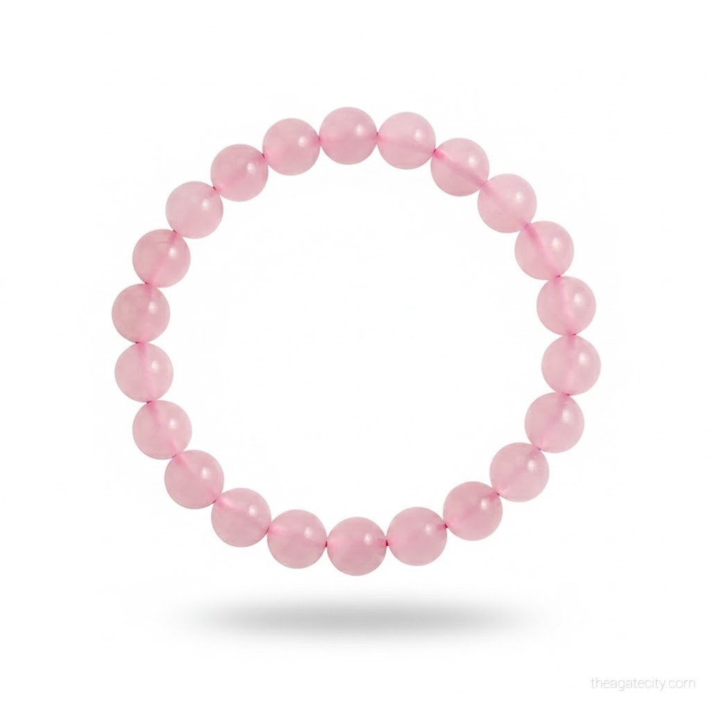 Natural Rose Quartz Stone 8 Mm Size Bracelet - 1