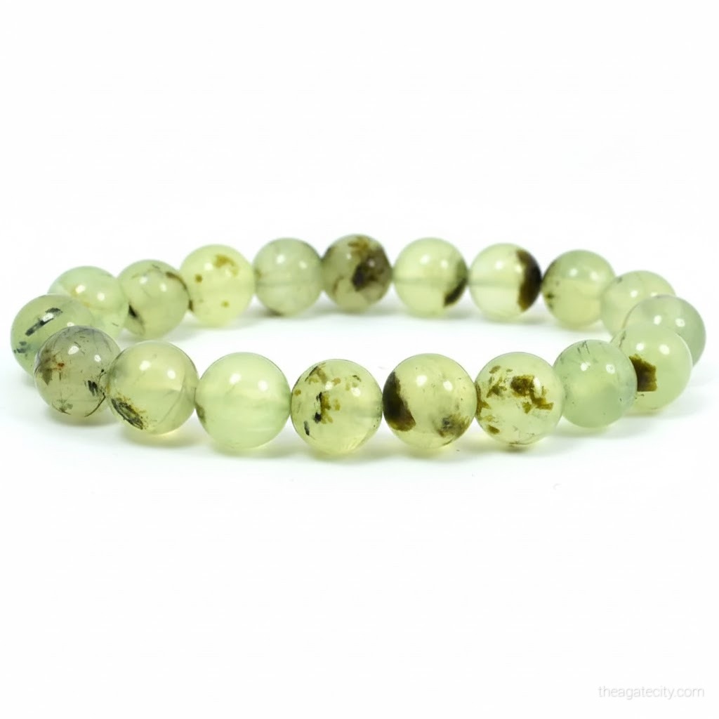 Natural Prehnite Stone 8 Mm Size Bracelet - 1
