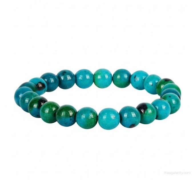 Natural Azurite Stone Beads 8Mm Size Bracelet - 2