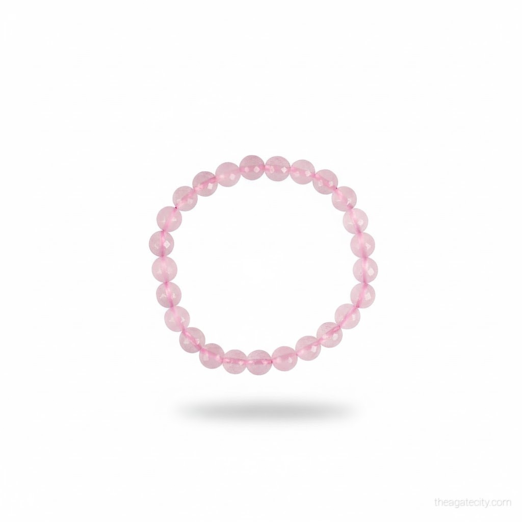 Natural Rose Quartz Faceted Size 8 Mm Bracelet - 1