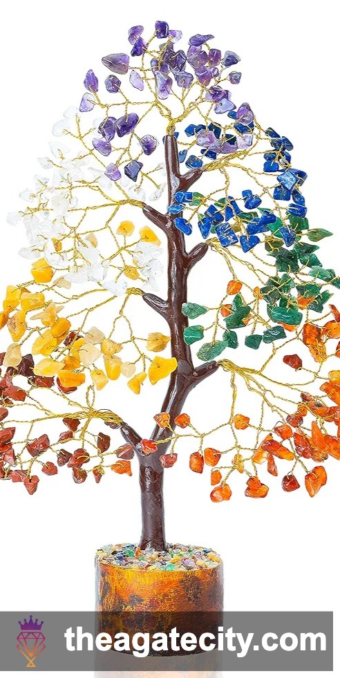 7 Chakra Tree Natural stone  - 3
