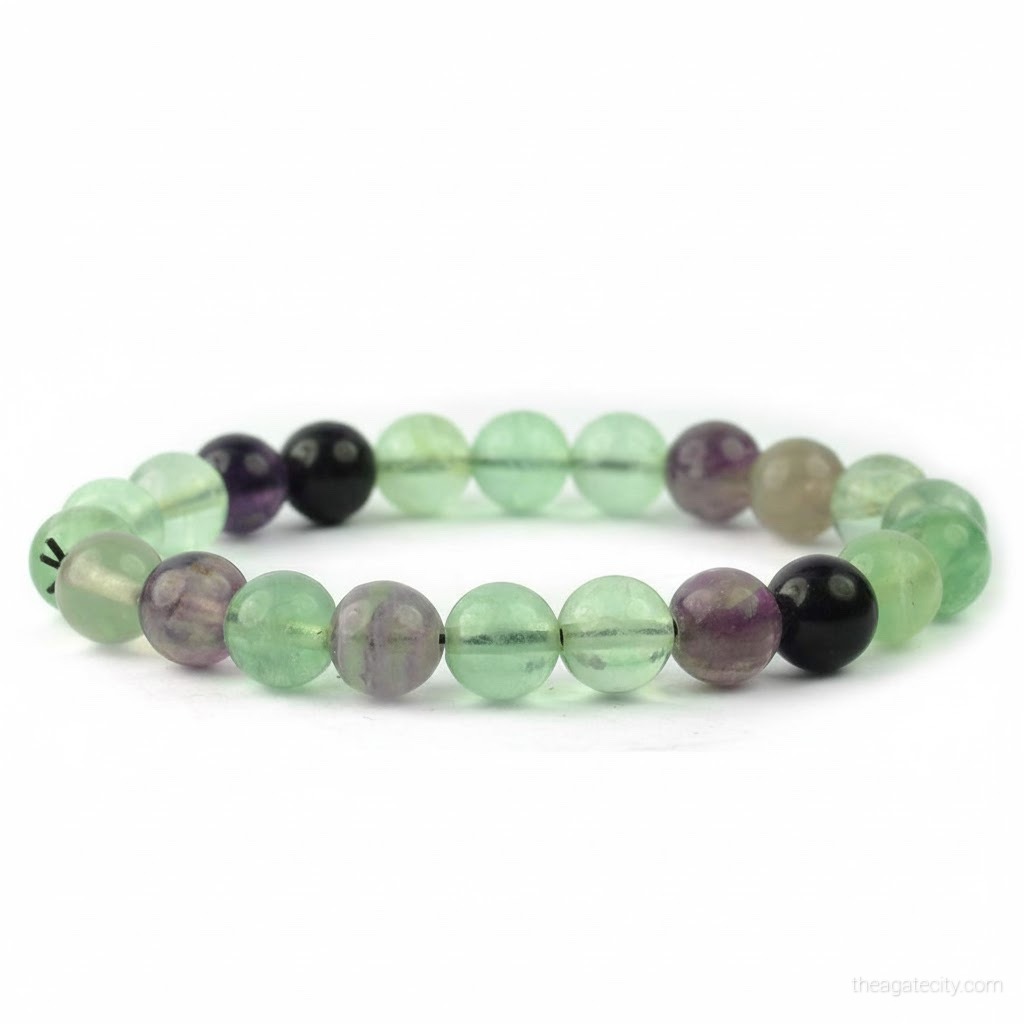 Natural Multi Fluorite Stretchable Beads Bracelet - 1