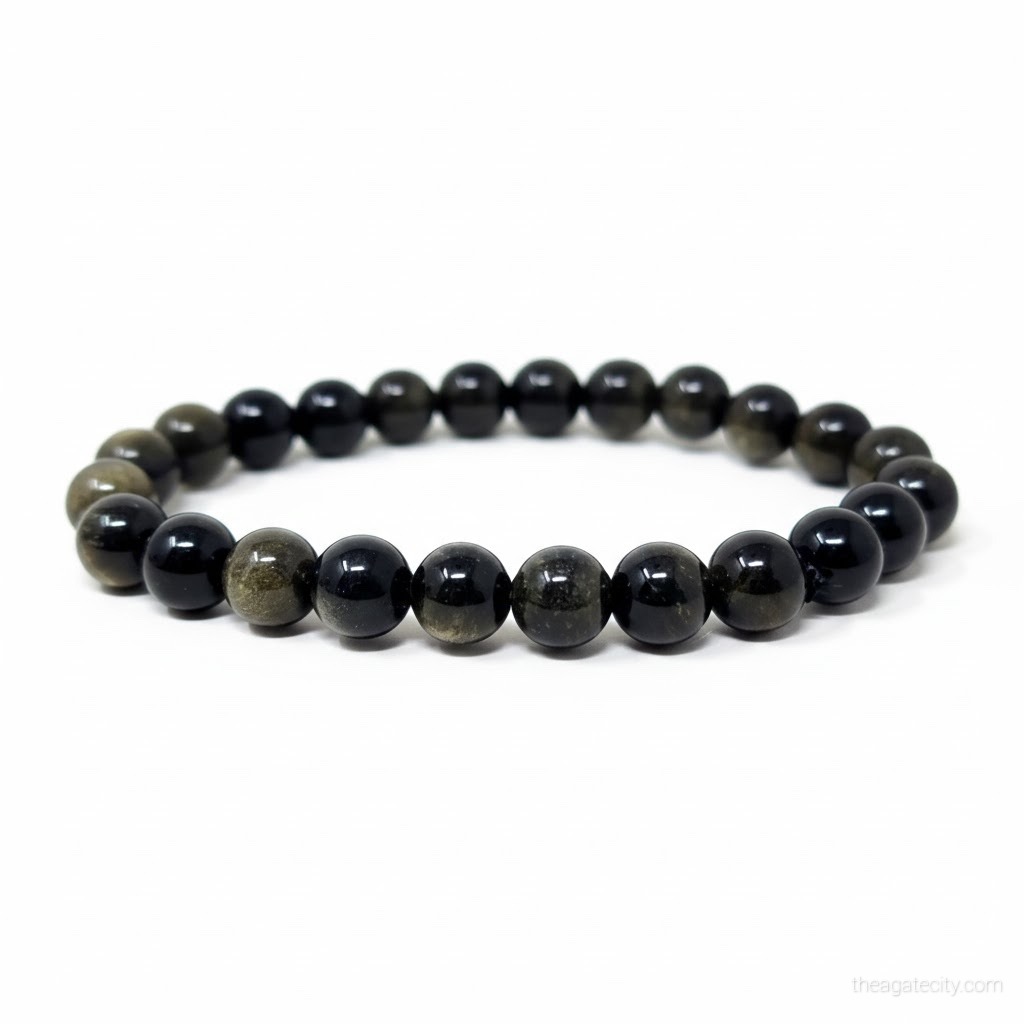  Golden Obsidian Beads 8 Mm Bracelet - 2