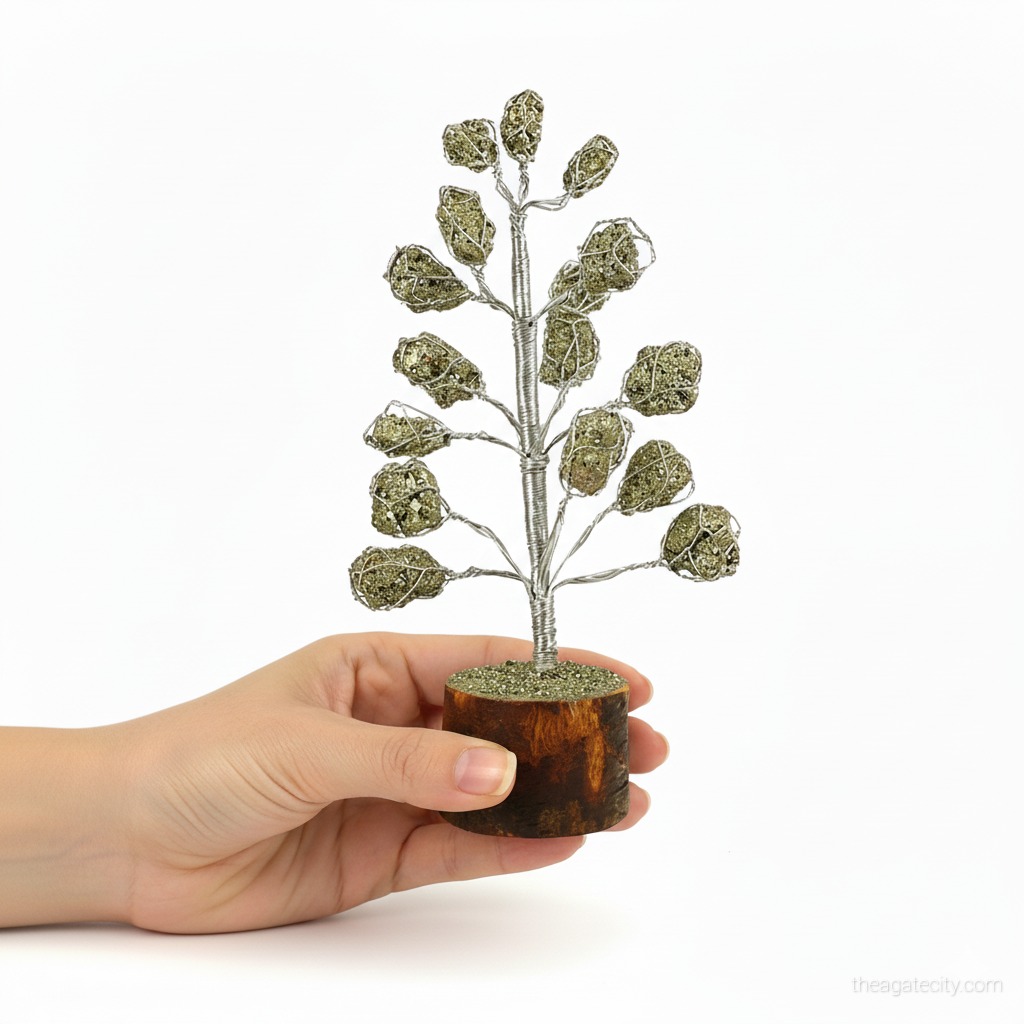 Natural Rough Pyrite Crystal Stone Tree  - 3