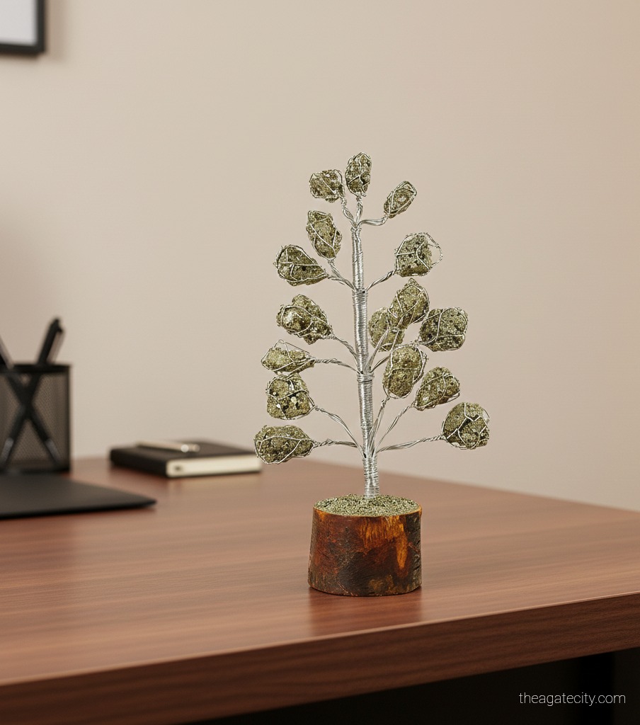 Natural Rough Pyrite Crystal Stone Tree  - 4
