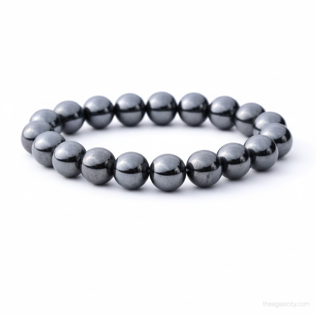 Hematite Beads Stretchable Bracelet 8 Mm - 2