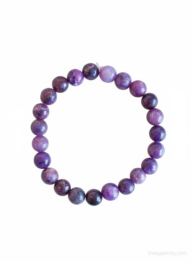 Natural Lepidolite Stone 8 Mm Size Bracelet - 1