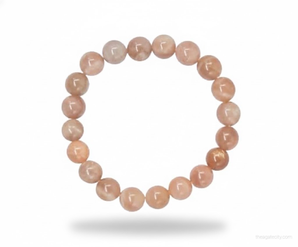 Natural Sunstone Stone Beads 8 Mm Size Bracelet - 1