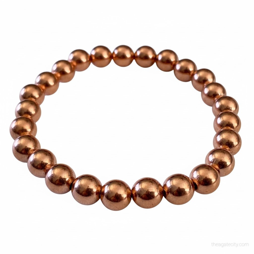 Copper Beads 8 Mm Size Bracelet - 1