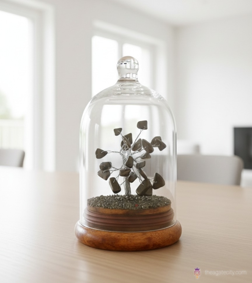 Natural Pyrite Stone Dome Tree - 3