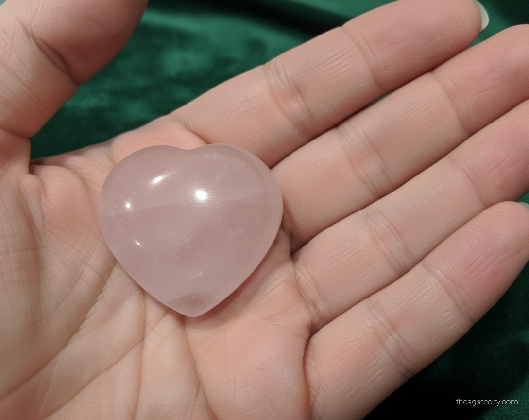 Rose Quartz Crystal Heart  - 2