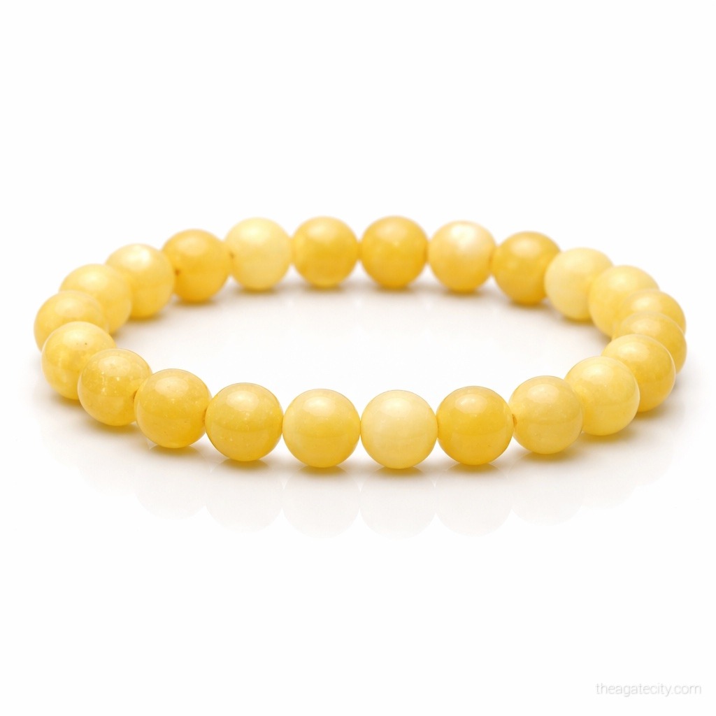 Natural Calcite 8MM Smooth Round Beads Bracelet - 2