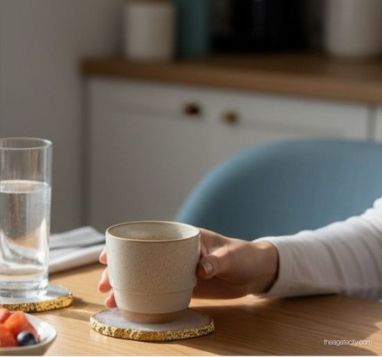 White Coster Set | Modern Home Decor | House Warming Gift - 4